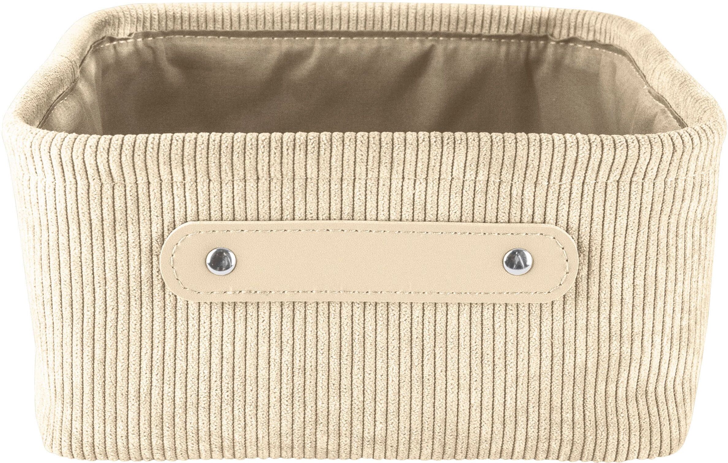 Aufbewahrungskorb KLEINE WOLKE "Bedford", beige, Polyester, Aufbewahrungsboxen, Aufbewahrungskorb beige Einheitsgröße