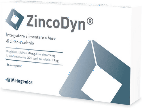 Metagenics Zincodyn Integratore di Zinco e Selenio per Capelli, Unghia e Pelle 56 Compresse