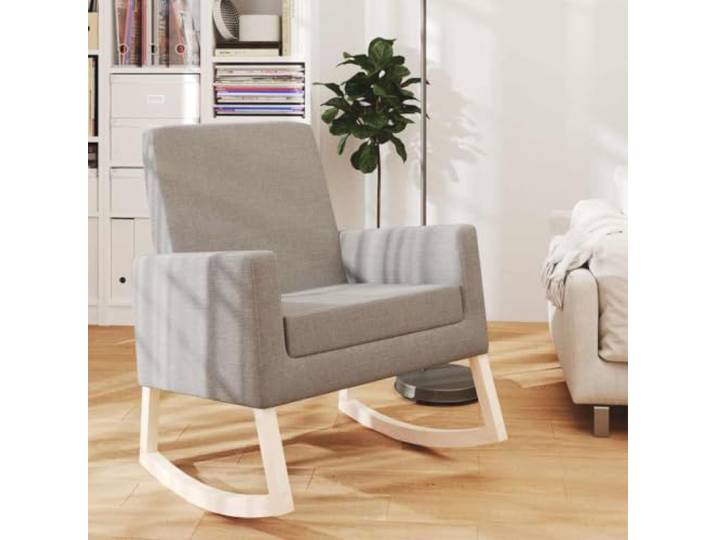 smnyxs Schaukelstuhl, hellgrau, Stoff mit Armlehnen Optimaler Komfort, langlebige Holzkonstruktion, fließende Bewegung, geeignet für Wohnzimmer und Schlafzimmer