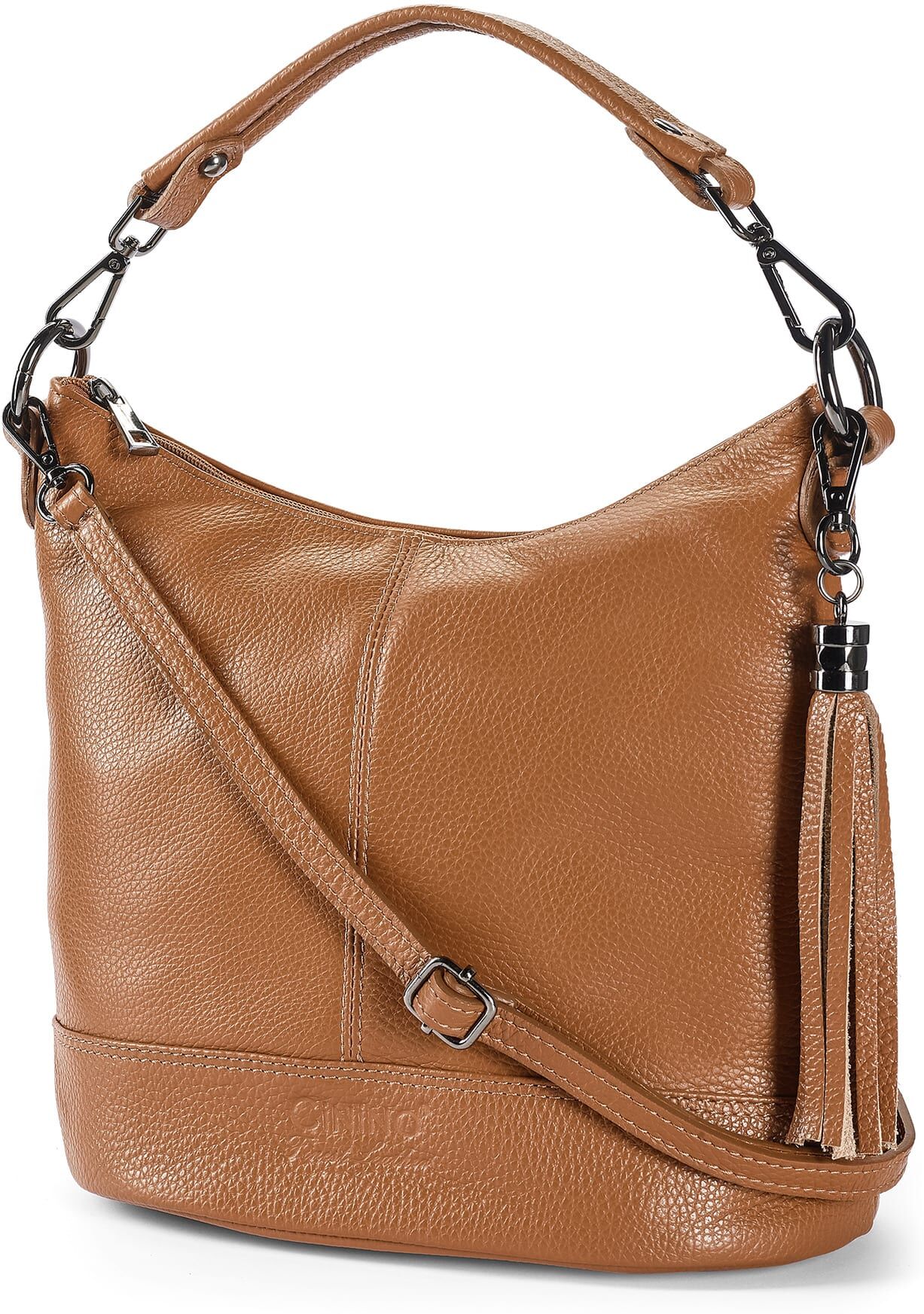 Walbusch Leder-Handtasche, , Farbe Braun, 01, echtes Leder mit Hand- und Umhängeriemen Damen
