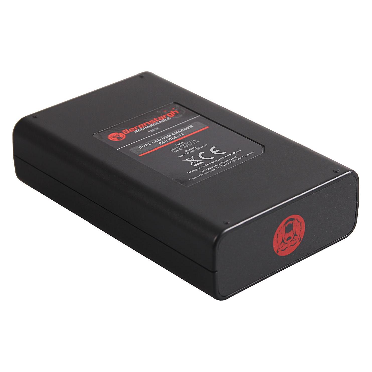 Berenstargh Dual LCD USB Ladegerät f. Panasonic DMW-BLC12 Leica V-Lux 4 (Kamera Akku Ladegerät) (61064361)