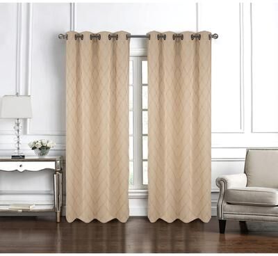 RT Designer Collection "Gable Embroidered Privacy Window Curtain Panel 84"" or 95"""