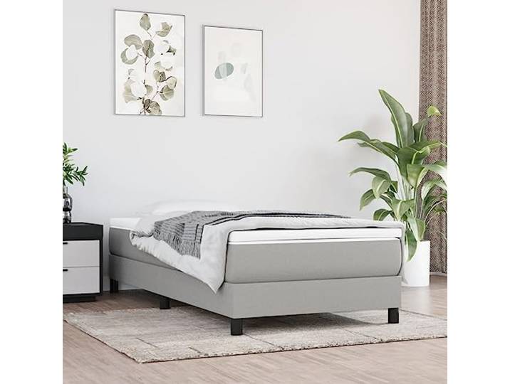 KTHLBRH Taschenfederkernmatratze Mittel Hellgrau 90x190x20 cm Stoff Atmungsaktiver Stoff, Taschenfedern, stützender Schaumstoff, mittelharte Liegefläche, 90x190x20 cm
