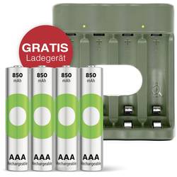 GP Aktion Gratis Ladegerät USB-Modell Ladegerät GP B441 inkl. 4x AAA-Akku Micro (AAA)-Akku NiMH 850 mAh 1.2 V 1 Set GPRCKCHB441U007