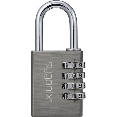 Sygonix SY-6932350 Vorhängeschloss 40mm 4-Digit Titanium Grey Zahlenschloss