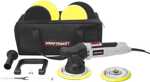 Dino KRAFTPAKET Exzenterpoliermaschine 230V 650W 1600 - 6400 U/min 125/150mm 9mm Hub 640296 Exzenterpoliermaschine 230V 650W 1600