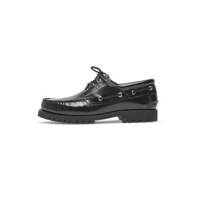 Bootsschuh HENRY STEVENS "Morgan M DS", Herren, Gr. 46, Leder, schwarz, Kalbsleder, Schuhe Bootsschuh