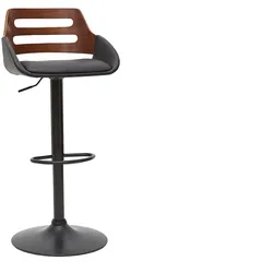 Design-Barhocker höhenverstellbar schwarz und Walnuss PERNIK