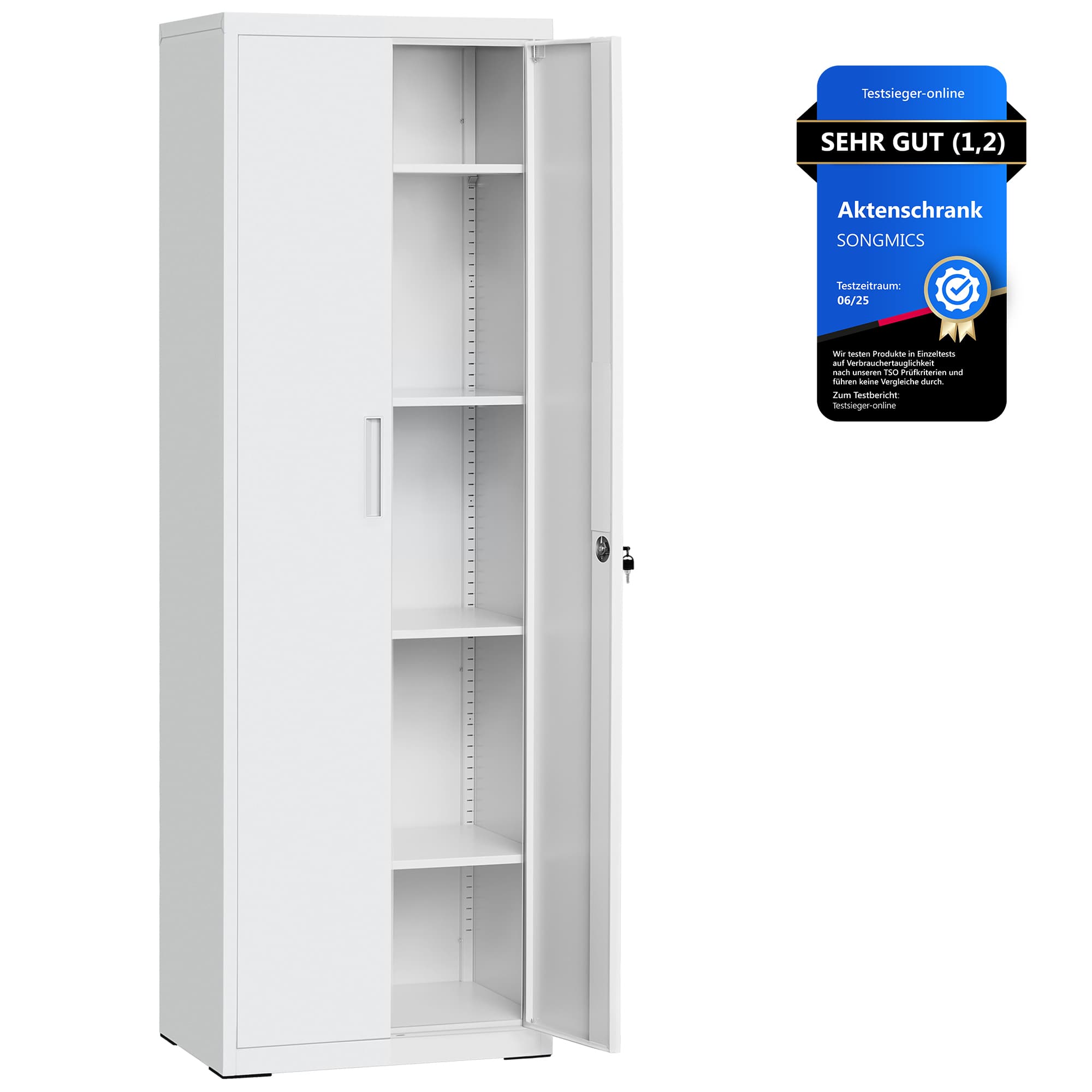 SONGMICS Aktenschrank mit Doppeltüren und 5 Ebenen OMC014G01