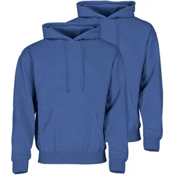 Doppelpack Fruit of the Loom Classic Kapuzen-Sweat, retro royalblau meliert, S