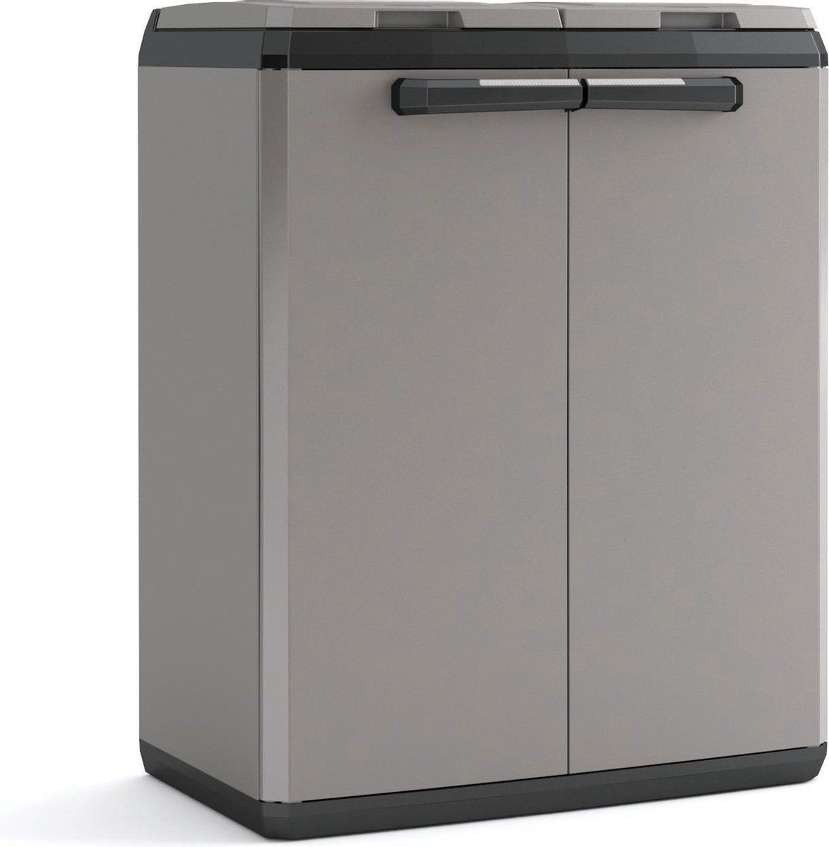 Keter Split Basic Recycling Vuilnisbak voor buiten - 2 x 110L - Grijs/Zwart