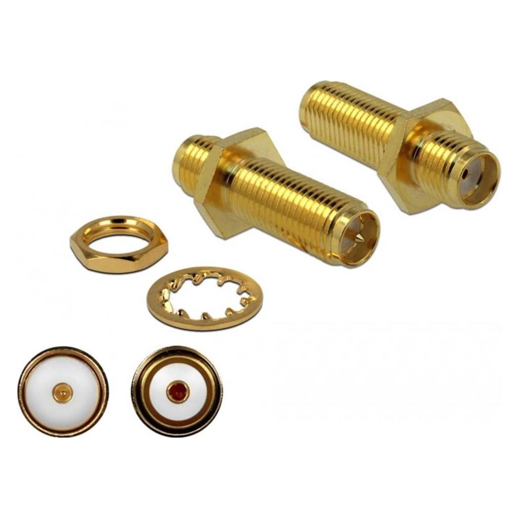 Delock RF-Adapter SMA (W) bis RP-SMA (W) Bulkhead (89969)