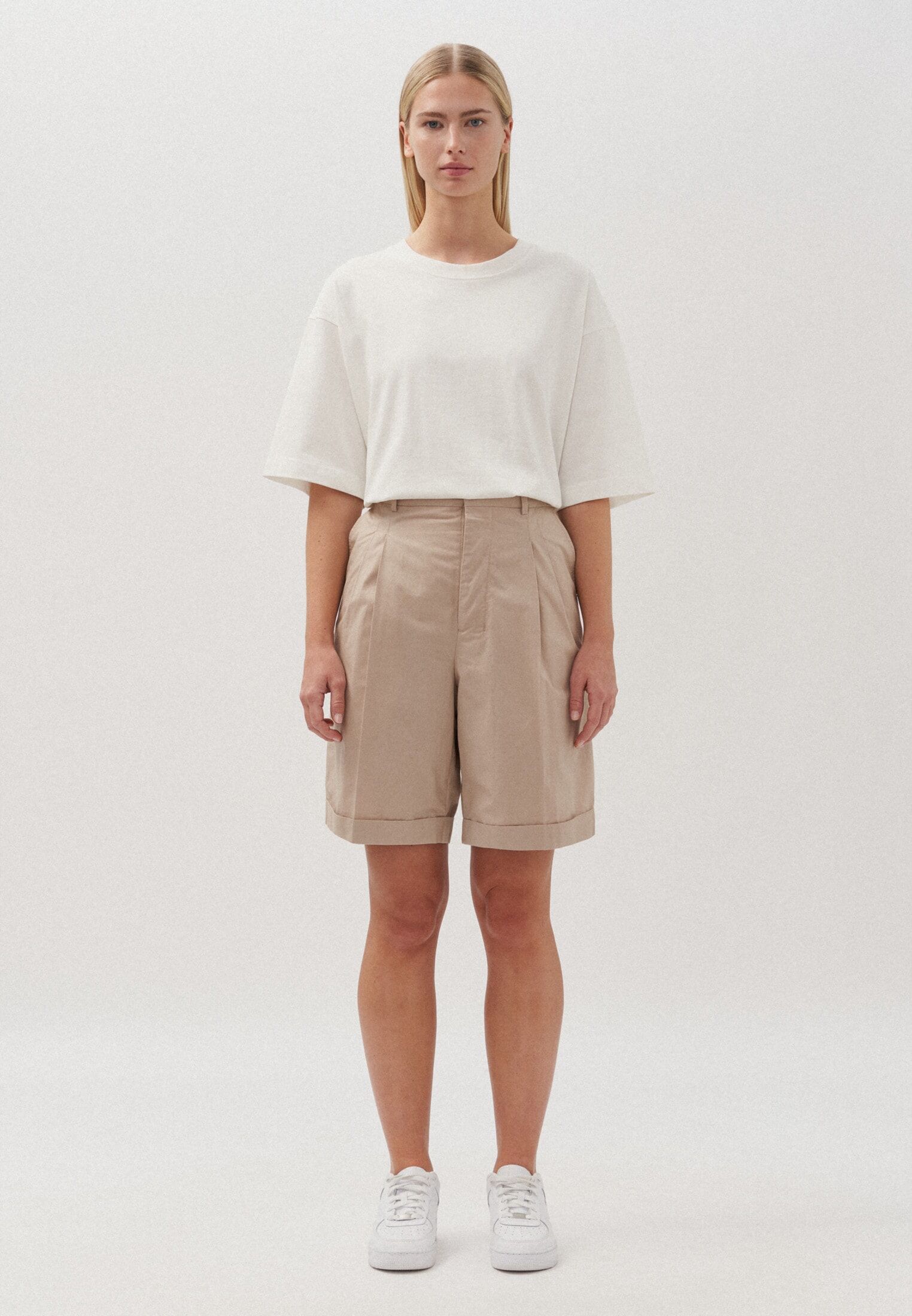 Bermudas STUDIO SEIDENSTICKER "Studio", Herren, Gr. 48, Normalgrössen, beige (sand), 100% Baumwolle, unifarben, Hosen Bermudas sand 48, Normalgrössen