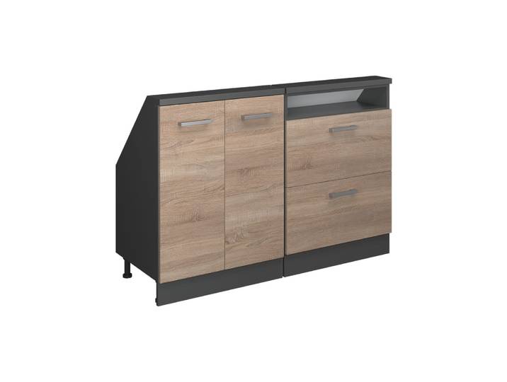 Meuble sous pente lot de 2 sonoma/anthracite 120x81.6cm