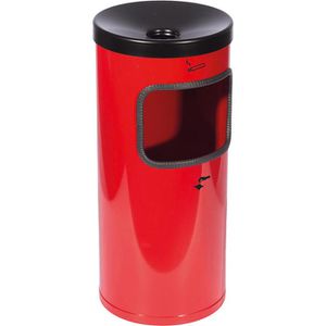 TKG Aschenbecher Rondo, 360014, rot, für Outdoor, 2in1, Aschenbecher & Mülleimer aus Metall, 18 x 41cm, 9 Liter