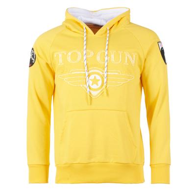 Kapuzenpullover TOP GUN "Defend TG20193010", Herren, Gr. 48S, gelb, Obermaterial: 65% Baumwolle, 35% Polyester, Rundhals, Pullover Sweatshirt Hoodie
