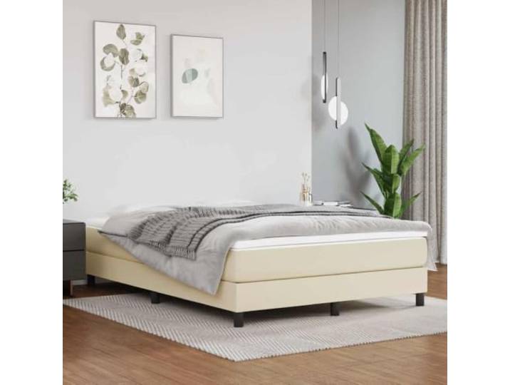 KTHLBRH Taschenfederkernmatratze Mittel Creme 140x190x20 cm Kunstleder Kunstlederbezug, Taschenfedern, Schaumstoff, mittelfest, pflegeleicht, schmutzabweisend, stabil