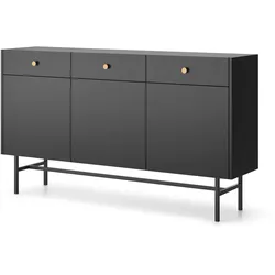 KOMMODE Dalia mit 3 Türen und 3 Schubladen, 104 cm, Schwarz