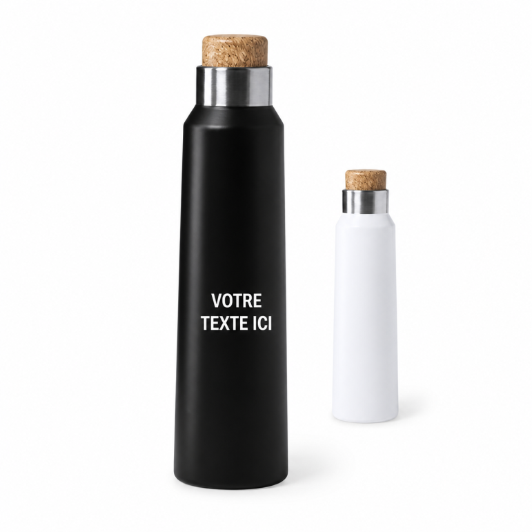Gourde publicitaire Anukin acier inoxydable noir