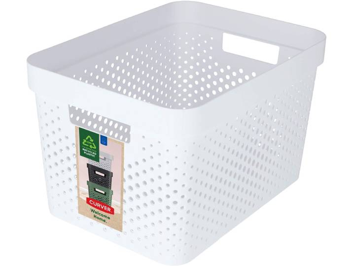 Curver Infinity Recycled Dots Opbergbox - 17 liter - wit