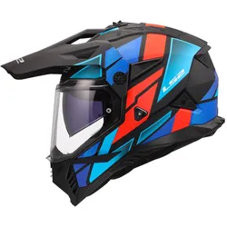 LS2, Motorradhelm, Motocrosshelme PIONEER II BLOCK Black Red Blue, XL (XL, 61 - 62 cm)