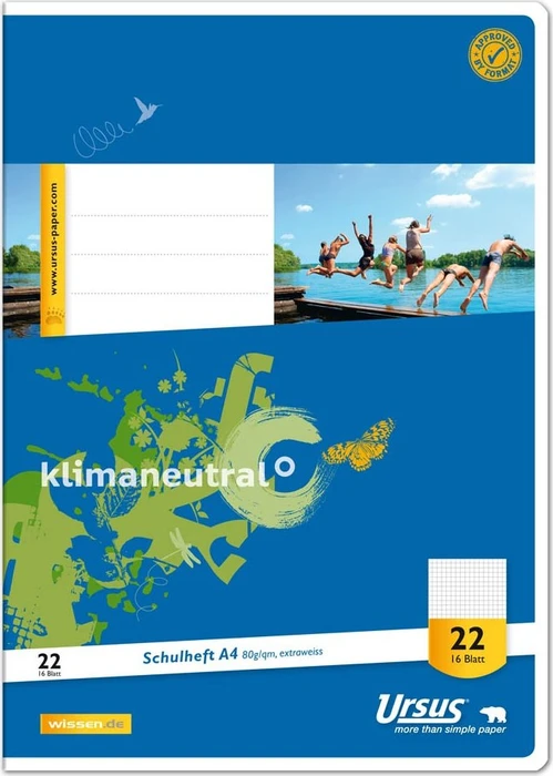 Staufen 10 Schulhefte Lineatur 22 kariert DIN A4 ohne Rand, 16 Blatt