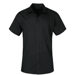 Men ́s Poplin Shirt Short Sleeve | Promodoro Fashion GmbH | Black | XL