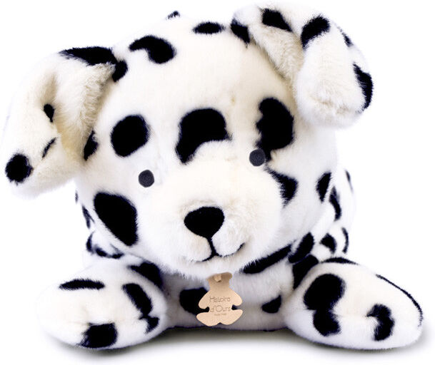 Histoire d'Ours Peluche dalmatien allongée lestée Les P'tits Relax 30 cm