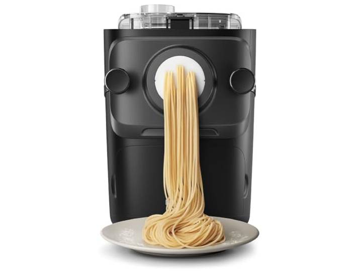 Philips PastaMaker 7000 Serie, Schwarz, 8 Pastasorten Vollautomatische Nudelmaschine, ProExtrude-Technologie, bis zu 8 Portionen, frische Pasta in 10 Min. (HR2665/93)