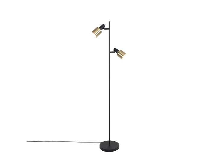 Lampadaire intelligent noir avec or, y compris 2 A60 Wifi - Stijn