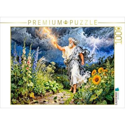CALVENDO Puzzle Zeus - Griechischer Gott des Sommergewitters im Garten | 1000 Teile Lege-Größe 64x48cm Foto-Puzzle für glückliche Stunden