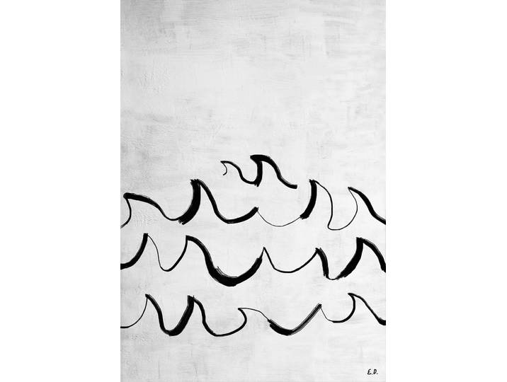 Fine Little Day Poster Wave 50x70 cm Noir-blanc