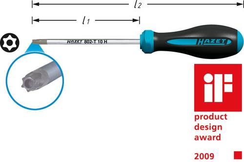 Hazet Werkstatt Torx-Schraubendreher Größe (Schraubendreher) TR 10 Klingenlänge: 80mm 1St.