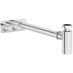 VitrA Plural Design-Siphon-Set A45156 chrom, mit Eckventilen links