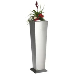 Standascher VAR H 110 mit Abstelleinsatz Edelstahl dekorative Aschersäule in Pyramidenstumpfform
