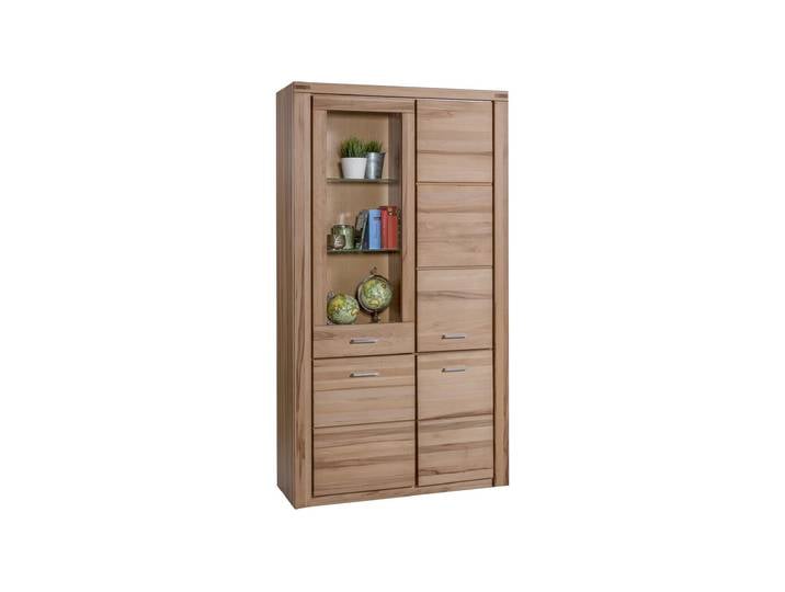 Vitrine mit Glastür Kernbuche massiv geölt Breite 108 cm - FREYJA