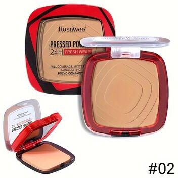 Discount Dollar Deals Matte Full Coverage Pressed Powder Foundation With Puff Applicator Fresh Wear Weightless Finishing Powder Makeup 02