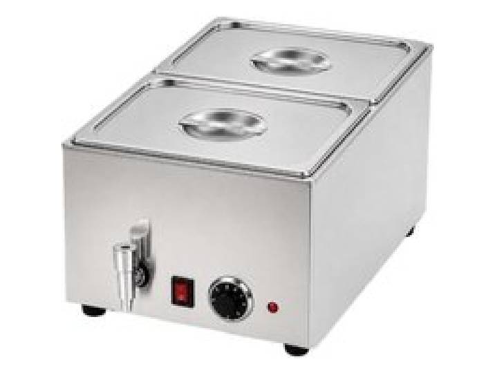 Bain-marie électrique - 2 GN 1/2 + couvercles - Avec vidange - 1200 W - Inox