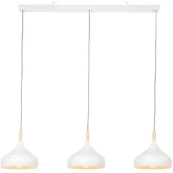 Mexlite Pendelleuchte BJORR, 3-flammig, 3x E27, weiß matt / buche natur natur STE-3099W