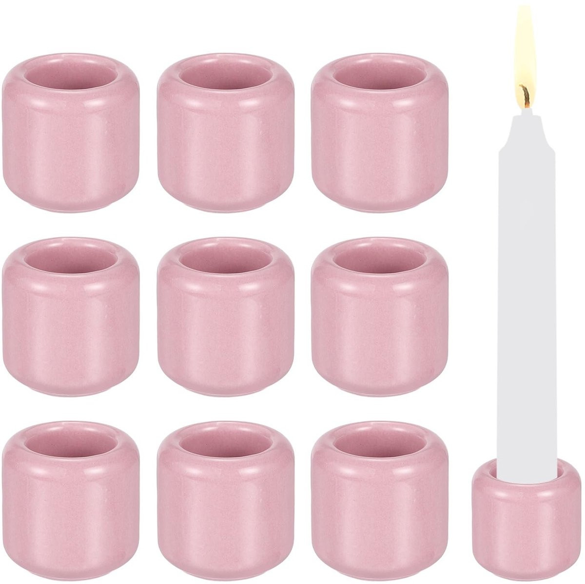 Set van 10 mini keramische tealight kaarsenhouders