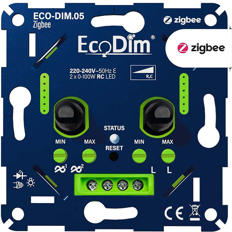 EcoDim Eco-Dim.05 Zigbee led dimmer duo 2x 0-100W (RC)