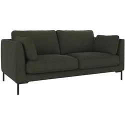 Sofa Corwin 2,5-Sitzer aus Stoff, klassischer Stil, Bezug Alice Grün, Metallfüße