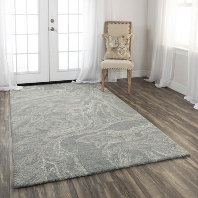 Alora Decor Peace Beige and Wave-Patterned Hand-tufted Wool Rug