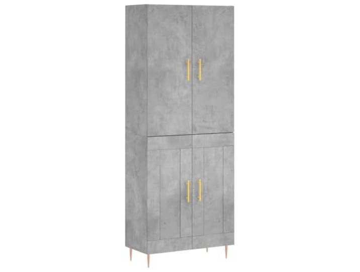 GHVBNMF Highboard Betongrau 69,5x34x180 cm Holzwerkstoff Schrank Eleganter Aufbewahrungsschrank im Beton-Look für Wohnzimmer & Flur, mit stabiler Konstruktion und praktischen Türen.