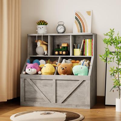 Garvee Kids Toy Shelf & Bookcase with 3 Compartments, Children Storage Organizer