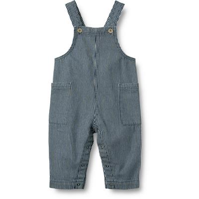 Jumpsuit WHEAT "WHEAT Insgesamt Ivan", Mädchen, Gr. 68, blau (denim stripe), 100% Baumwolle (Bio), normal, Overalls Jumpsuit