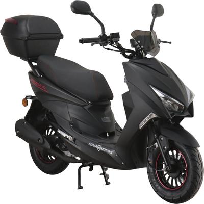Motorroller ALPHA MOTORS "Speedstar FI", schwarz (mattschwarz, schwarz), Motorroller, 25 km/h, mit Lenkerschloss, B:68cm H:105cm L:183cm