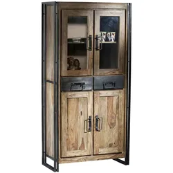 Vitrine 'Madras' Massivholz, Metall Akazie