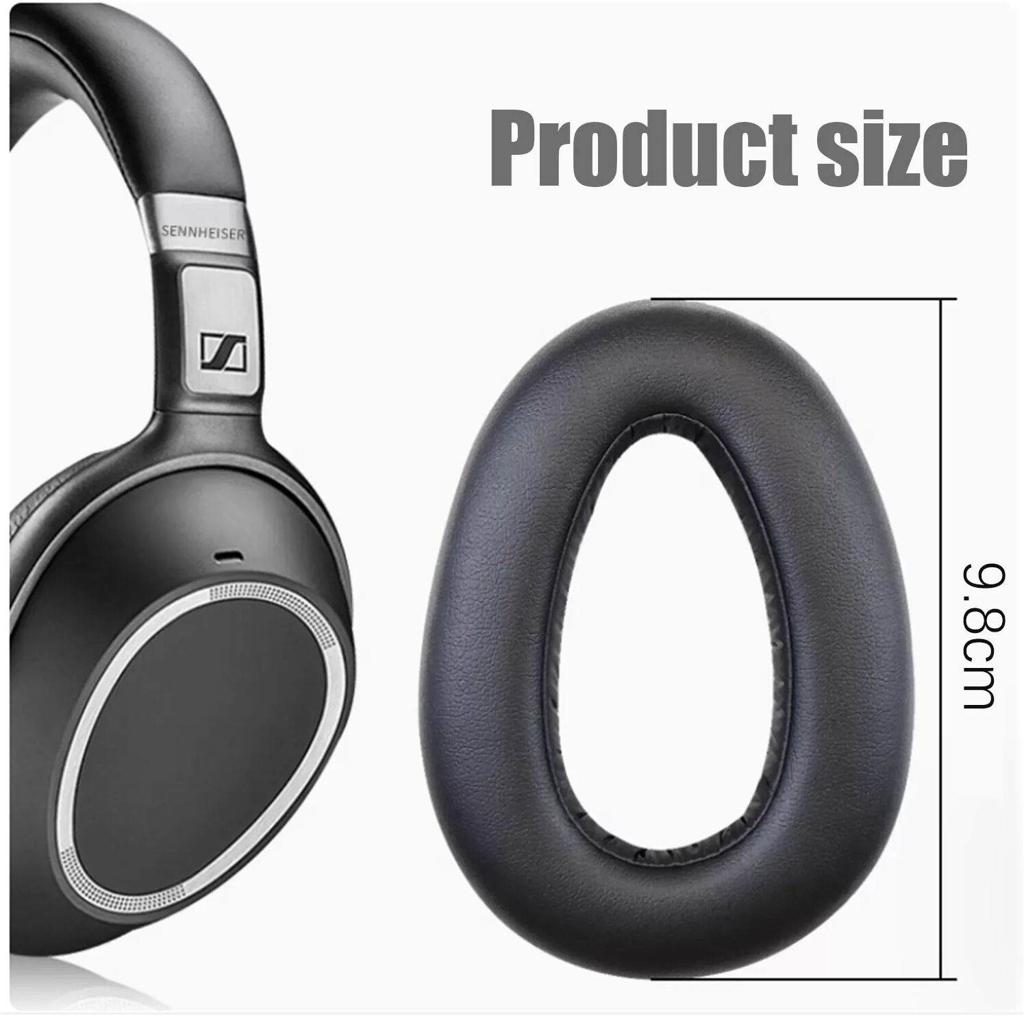 INF Schaffell-Ohrpolster für Sennheiser PXC550 Kopfhörer, Ersatzkissen, 1 Paar, Schwarz