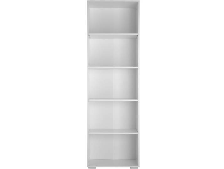Bibliothèque 5 étagères effet bois blanc